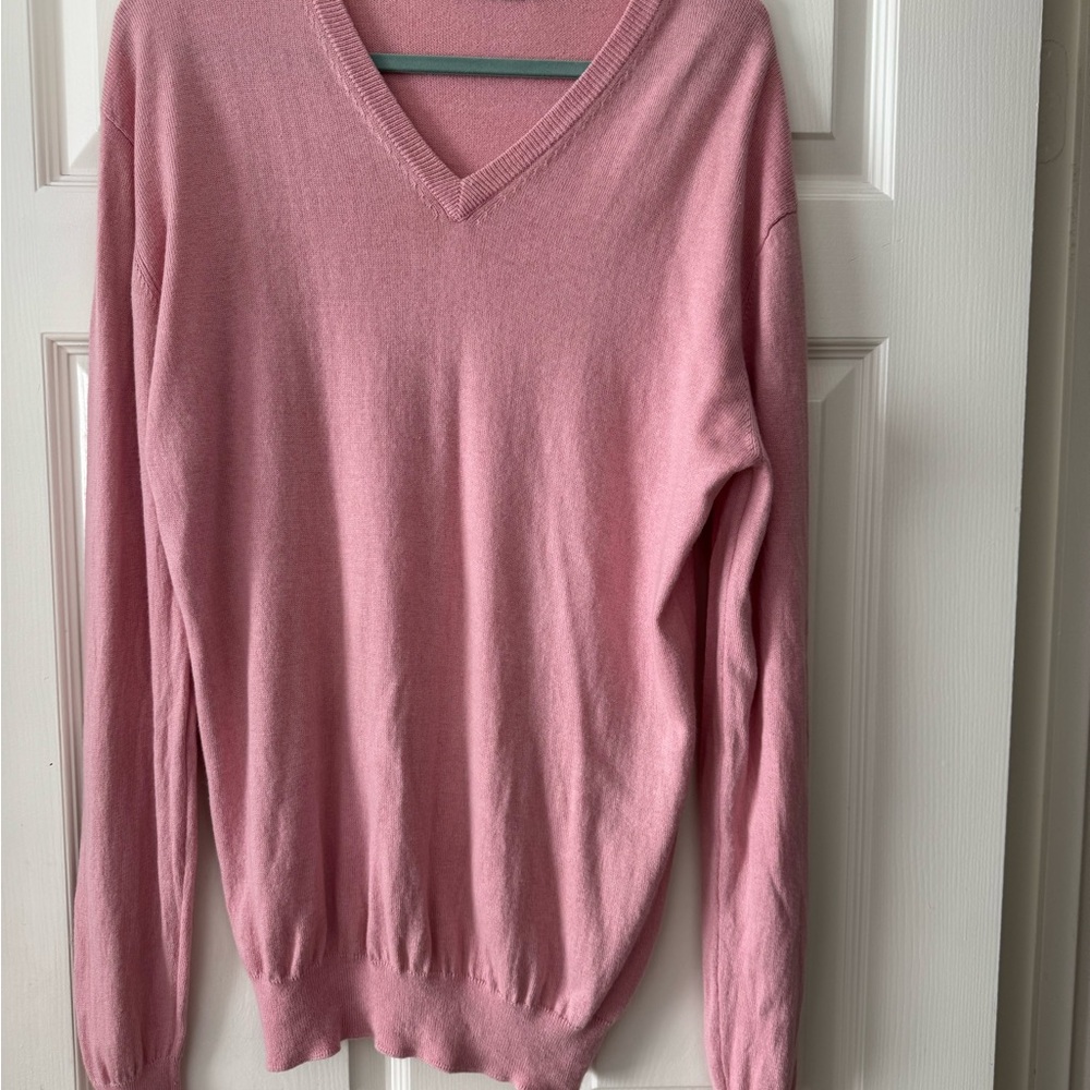 Bresciani Cashmere/Silk Pink V-Neck Sweater